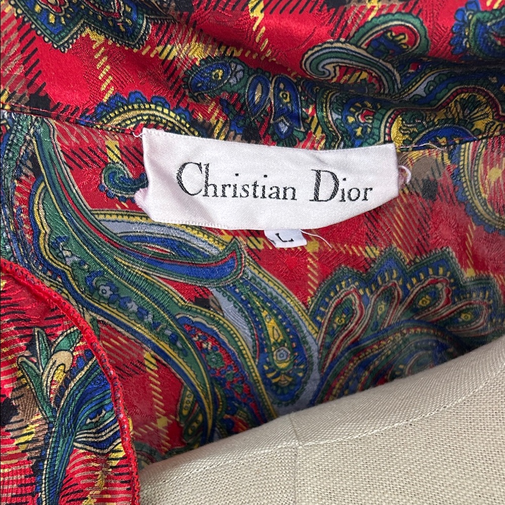 Dior Red and Blue Paisley Robe - Picture 2 of 5